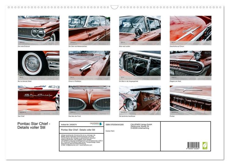 Produktbild: Pontiac Star Chief - Details voller Stil (Wandkalender 2027 DIN A2 quer), CALVENDO Monatskalender