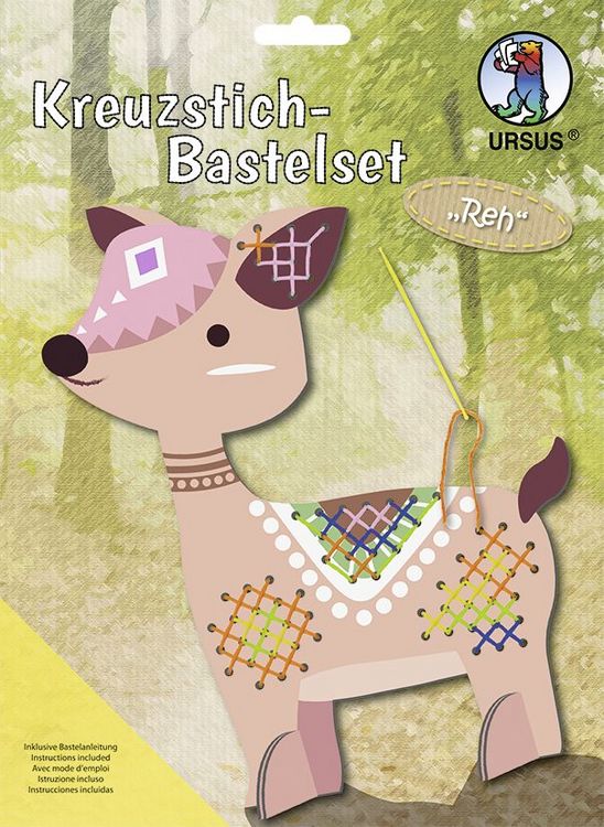 Produktbild: URSUS Sticken Kreuzstich-Bastelset Reh
