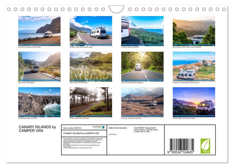 Produktbild: CANARY ISLANDS by CAMPER VAN (Wall Calendar 2026 DIN A4 landscape), CALVENDO 12 Month Wall Calendar