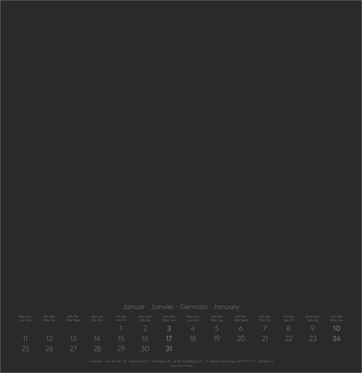 Produktbild: Kreativkalender XL schwarz 2027
