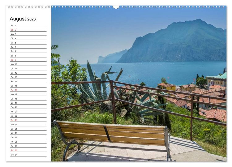 Produktbild: WUNDERBARER GARDASEE Riva del Garda und Torbole (Wandkalender 2026 DIN A2 quer), CALVENDO Monatskalender