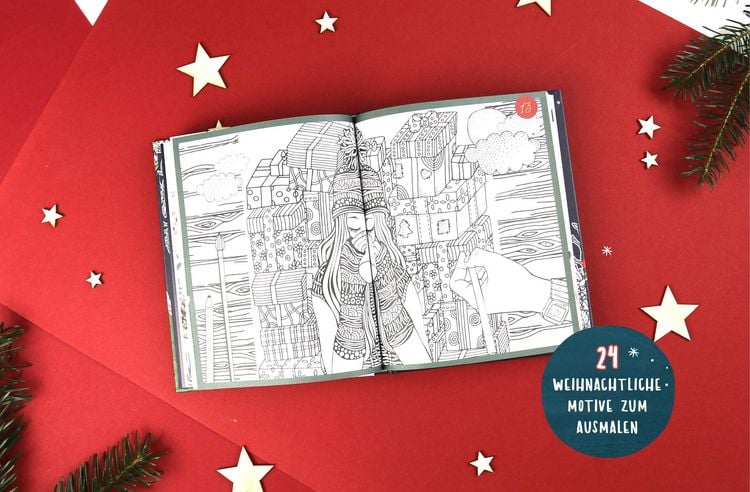 Produktbild: Mein Adventskalender-Buch zum Ausmalen: Colorful Christmas