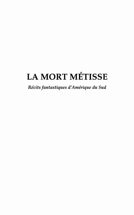 Produktbild: La mort metisse