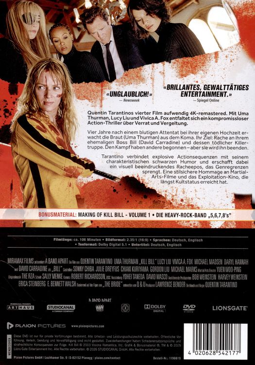 Produktbild: Kill Bill - Volume 1