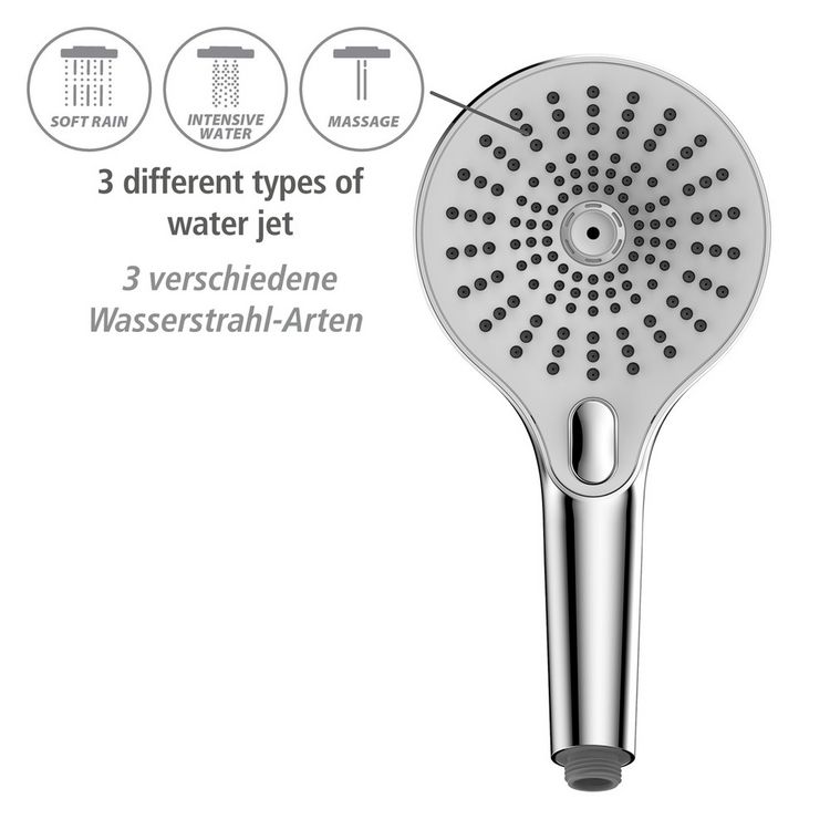 Produktbild: Duschkopf Mod. Ultimate Shower Chrom/Wei&szlig;, &Oslash; 13 cm