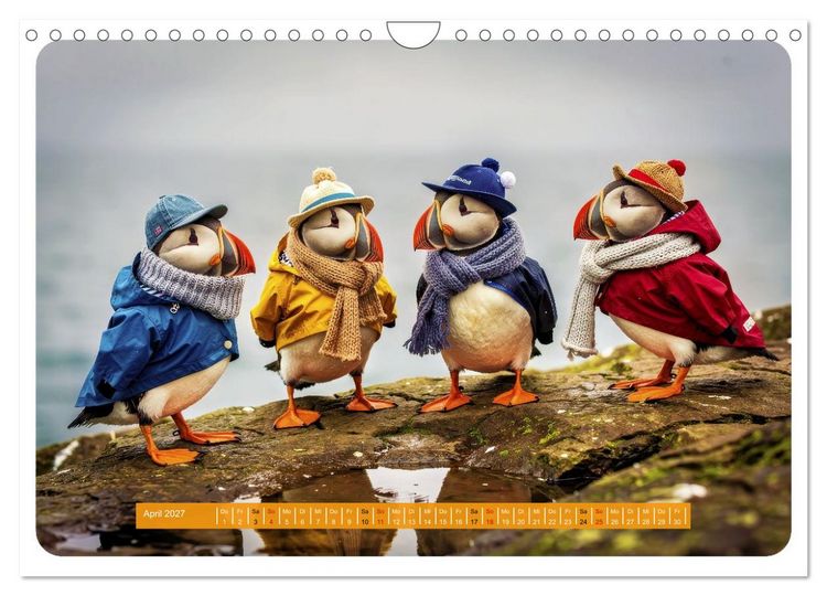 Produktbild: Lustige Papageientaucher (Wandkalender 2027 DIN A4 quer), CALVENDO Monatskalender