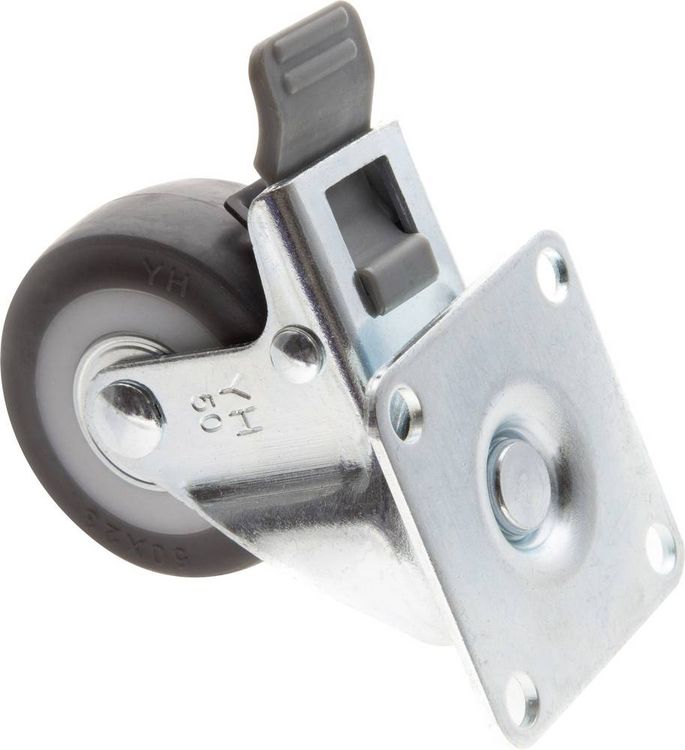 Produktbild: TOOLCRAFT TO-5137869 Lenkrolle mit Feststellbremse und Anschraubplatte 50 mm Tragf&auml;higkeit (max.): 50 kg