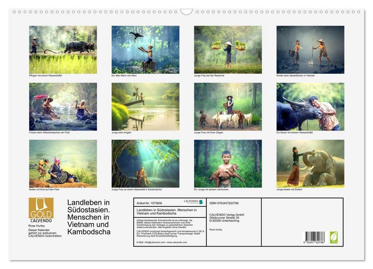 Produktbild: Landleben in S&uuml;dostasien. Menschen in Vietnam und Kambodscha (Wandkalender 2026 DIN A2 quer), CALVENDO Monatskalender