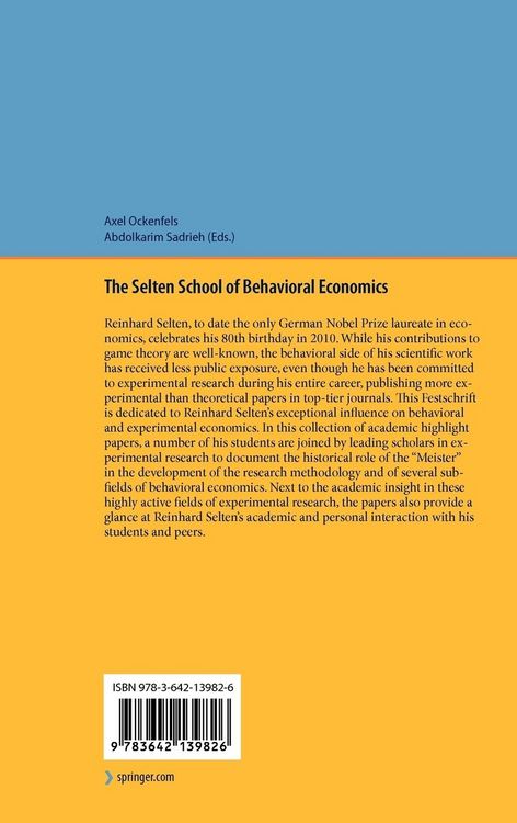 Produktbild: The Selten School of Behavioral Economics