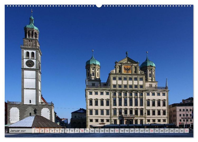 Produktbild: Augsburg - Bayerische Weltstadt mit Herz (hochwertiger Premium Wandkalender 2027 DIN A2 quer), Kunstdruck in Hochglanz