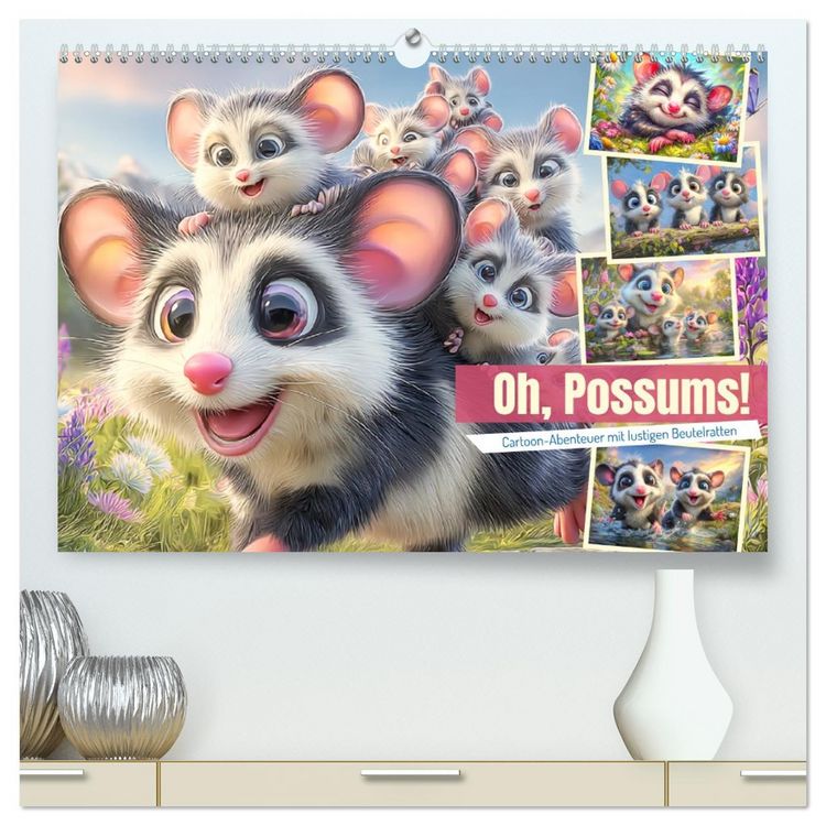 Produktbild: Oh, Possums! Cartoon-Abenteuer mit lustigen Beutelratten (hochwertiger Premium Wandkalender 2026 DIN A2 quer), Kunstdruck in Hochglanz