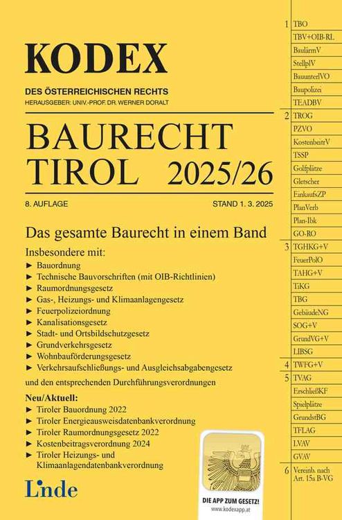 Produktbild: KODEX Baurecht Tirol 2025/26