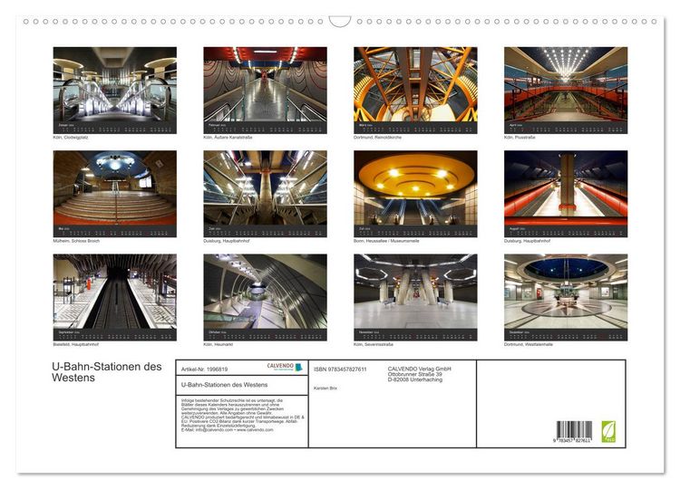 Produktbild: U-Bahn-Stationen des Westens (Wandkalender 2026 DIN A2 quer), CALVENDO Monatskalender
