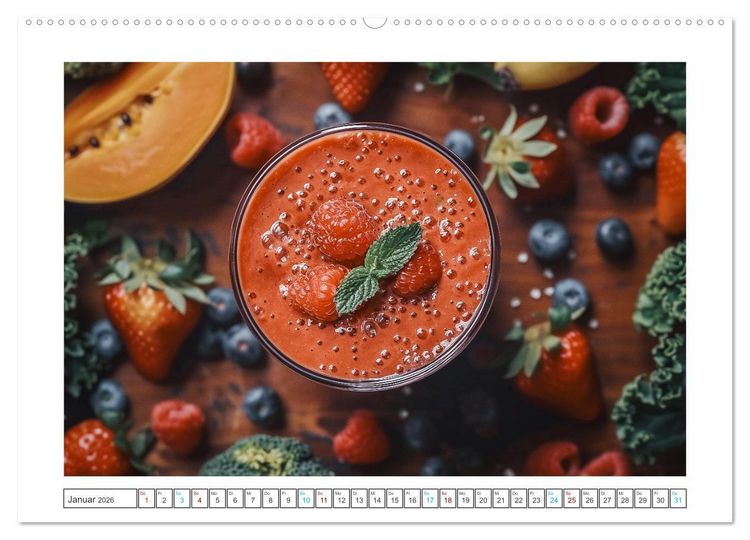 Produktbild: Leckere Smoothies (Wandkalender 2026 DIN A2 quer), CALVENDO Monatskalender