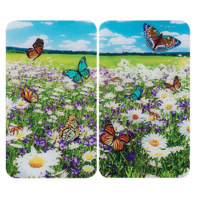 Produktbild: Herdabdeckplatte Universal Mod. Sommerwiese, 2er Set, f&uuml;r alle Herdarten geeignet