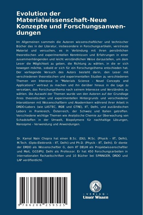 Produktbild: Evolution der Materialwissenschaft-Neue Konzepte und Forschungsanwen-dungen
