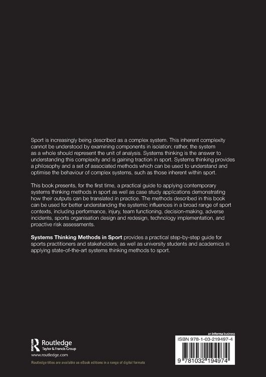 Produktbild: Systems Thinking Methods in Sport