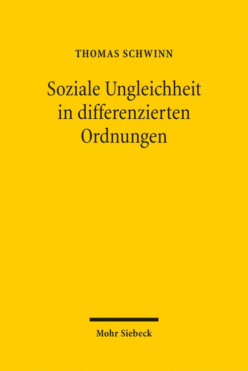 Produktbild: Soziale Ungleichheit in differenzierten Ordnungen