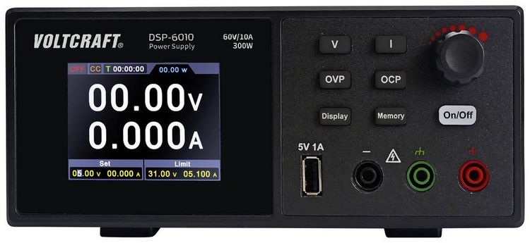 Produktbild: VOLTCRAFT DSP-6010 Labornetzger&auml;t, einstellbar 0 - 60 V 0 - 10 A 300 W USB 2.0 Buchse A fernsteuerbar Anzahl Ausg&auml;nge 1 x