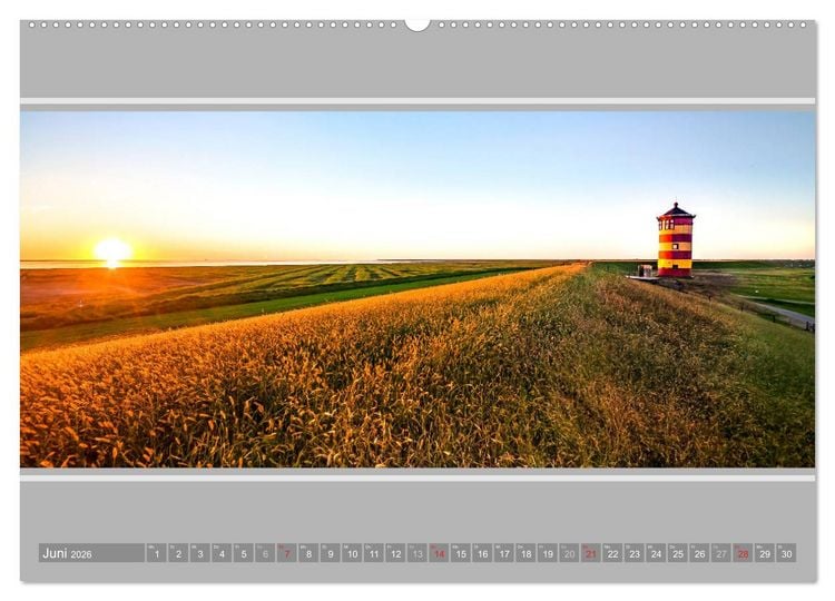 Produktbild: Der Pilsumer Leuchtturm (hochwertiger Premium Wandkalender 2026 DIN A2 quer), Kunstdruck in Hochglanz