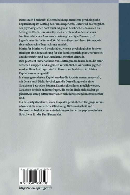 Produktbild: Entscheidungsorientierte psychologische Gutachten f&uuml;r das Familiengericht