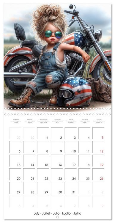 Produktbild: Born to Ride - Cool toddler girls and Motorbikes (Wall Calendar 2026 12 &times; 12 Inch) CALVENDO 12 Month Wall Calendar
