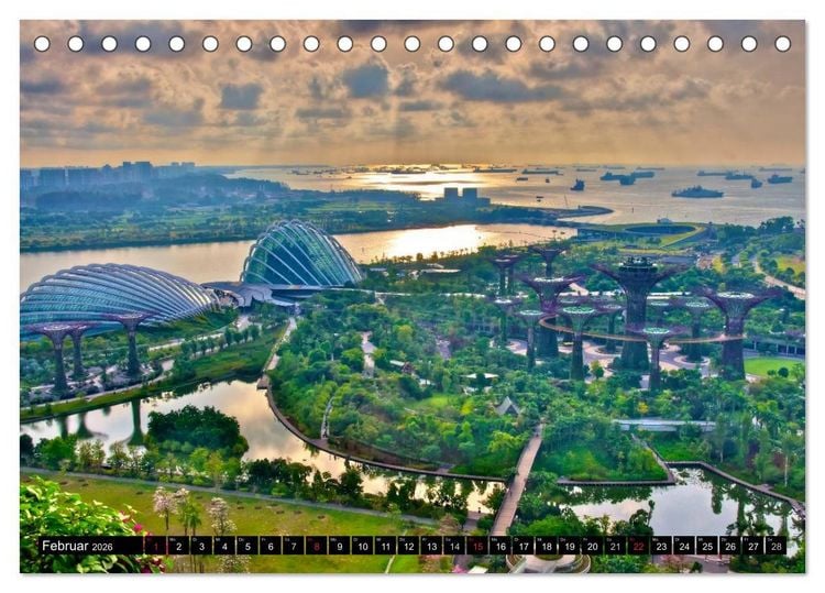 Produktbild: Singapur - Einzigartige Skylines (Tischkalender 2026 DIN A5 quer), CALVENDO Monatskalender