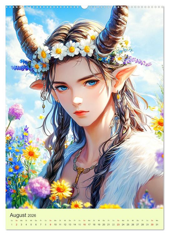 Produktbild: Keltische Mythen. Die magische Anderwelt-Fantasy im Manga-Stil (Wandkalender 2026 DIN A2 hoch), CALVENDO Monatskalender