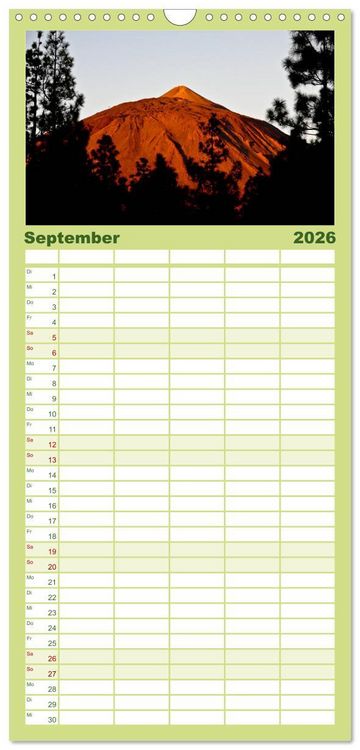 Produktbild: Familienplaner 2026 - Teneriffa - Insel der Vielf&auml;ltigkeit mit 5 Spalten (Wandkalender, 21 x 45 cm) CALVENDO