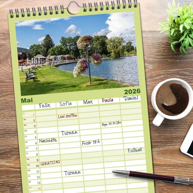 Produktbild: Familienplaner 2026 - Magischer Tegernsee mit 5 Spalten (Wandkalender, 21 x 45 cm) CALVENDO