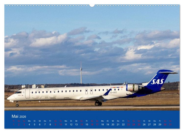 Produktbild: Besondere Flugzeuge am Flughafen Stuttgart (Wandkalender 2026 DIN A2 quer), CALVENDO Monatskalender