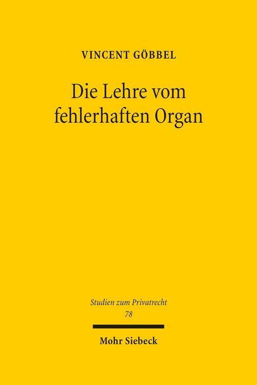 Produktbild: Die Lehre vom fehlerhaften Organ