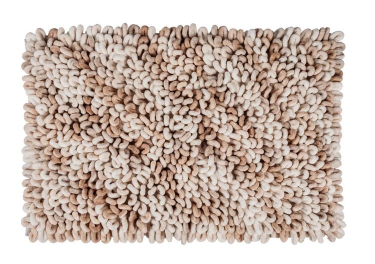 Produktbild: Badteppich Mod. Lerici, weiss-beige, Polyester/Baumwolle, 60x90 cm, rutschhemmend beschichtet,