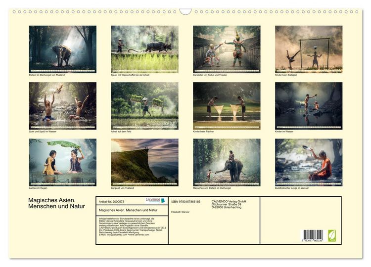 Produktbild: Magisches Asien. Menschen und Natur (Wandkalender 2026 DIN A2 quer), CALVENDO Monatskalender