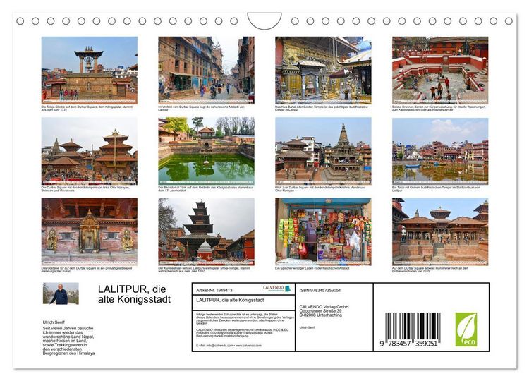 Produktbild: LALITPUR, die alte K&ouml;nigsstadt (Wandkalender 2026 DIN A4 quer), CALVENDO Monatskalender