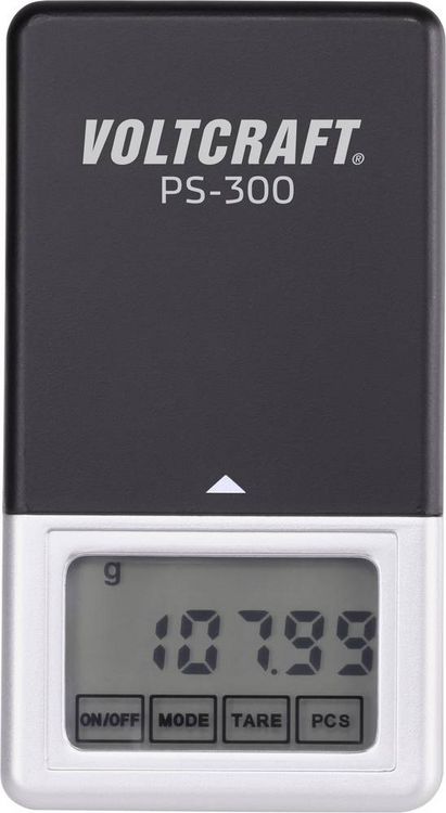 Produktbild: VOLTCRAFT PS-200 Taschenwaage VC-8912595 W&auml;gebereich (max.) 200 g Ablesbarkeit 0.01 g batteriebetrieben Schwarz, Silber