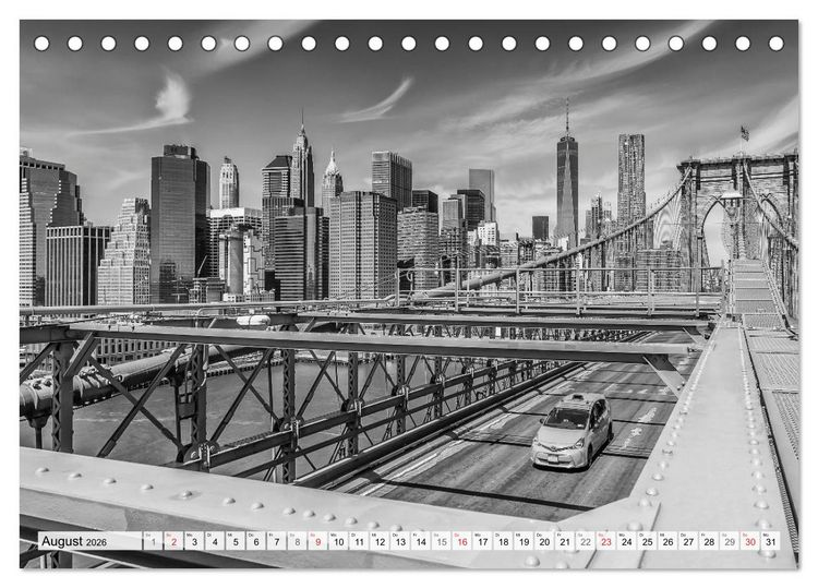 Produktbild: BROOKLYN BRIDGE Das Wahrzeichen von New York City (Tischkalender 2026 DIN A5 quer), CALVENDO Monatskalender