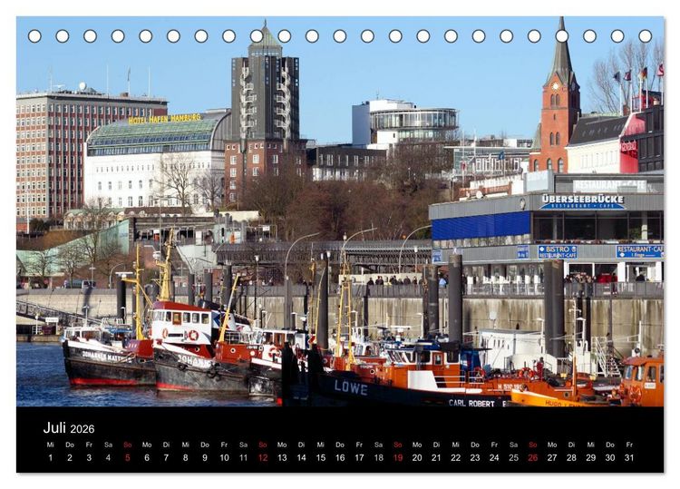 Produktbild: Hamburg (Tischkalender 2026 DIN A5 quer), CALVENDO Monatskalender