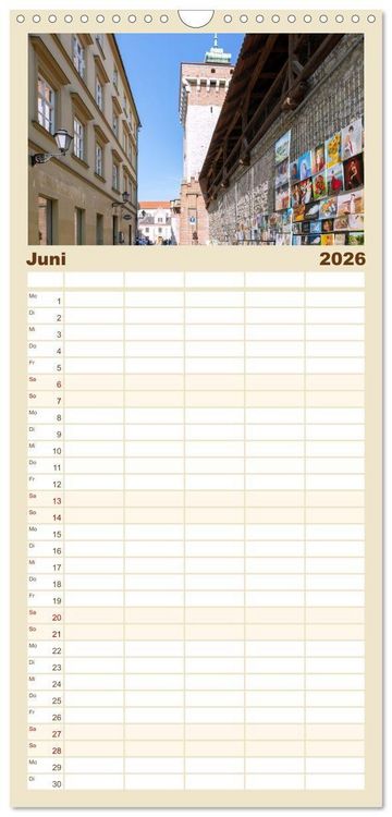 Produktbild: Familienplaner 2026 - Krakau. Ein Spaziergang durch Polens kulturelles Herz mit 5 Spalten (Wandkalender, 21 x 45 cm) CALVENDO