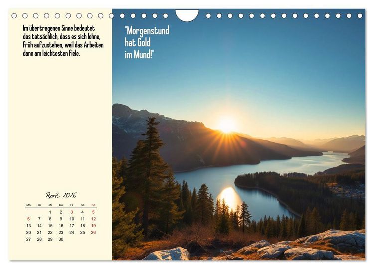 Produktbild: Illustrierte deutsche Redewendungen mit ihrer Bedeutung (Wandkalender 2026 DIN A4 quer), CALVENDO Monatskalender