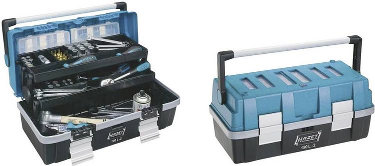 Produktbild: Hazet 190L-2 Werkzeugkasten unbest&uuml;ckt Kunststoff Schwarz, Blau, Silber