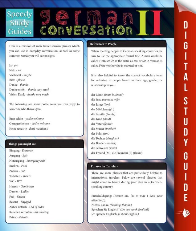 Produktbild: German Conversation Il (Speedy Study Guides)