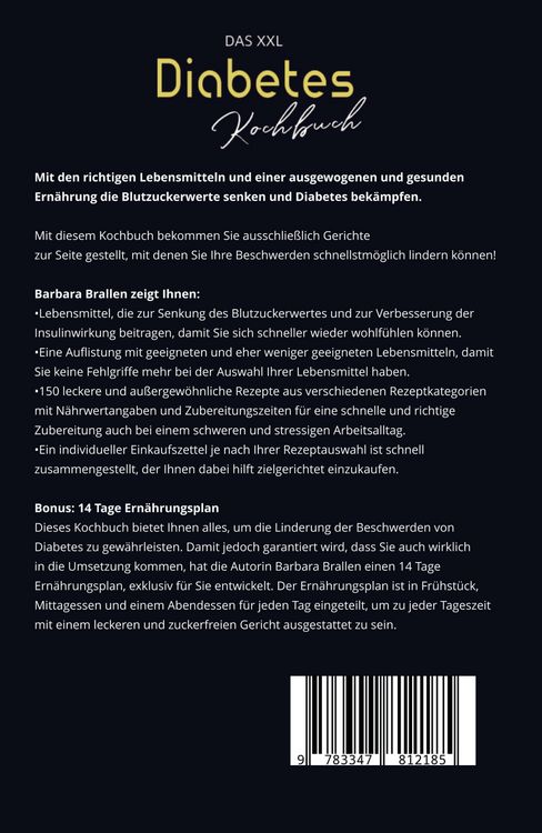 Produktbild: Das XXL Diabetes Kochbuch! Inklusive N&auml;hrwerten, Ern&auml;hrungsplan und Ern&auml;hrungsratgeber! 1. Auflage