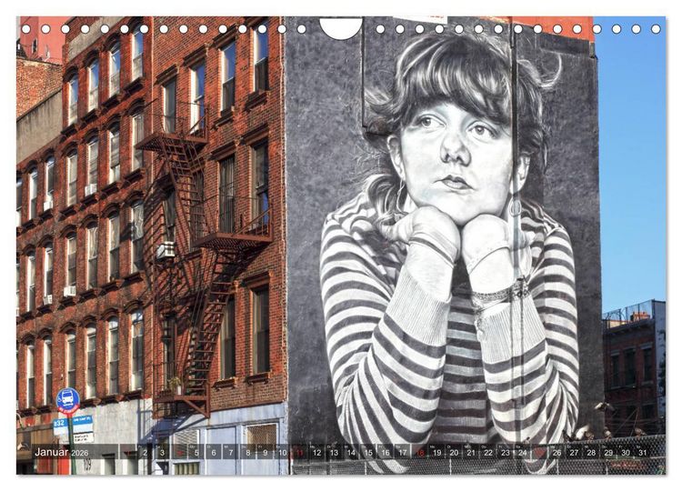 Produktbild: Stra&szlig;enkunst in New York - Graffiti und Murals (Wandkalender 2026 DIN A4 quer), CALVENDO Monatskalender
