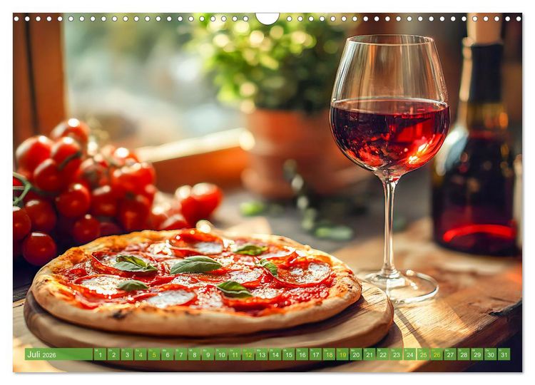 Produktbild: Pizza f&uuml;r Genie&szlig;er! - Erleben Sie jeden Monat neue Pizza-Momente (Wandkalender 2026 DIN A3 quer), CALVENDO Monatskalender