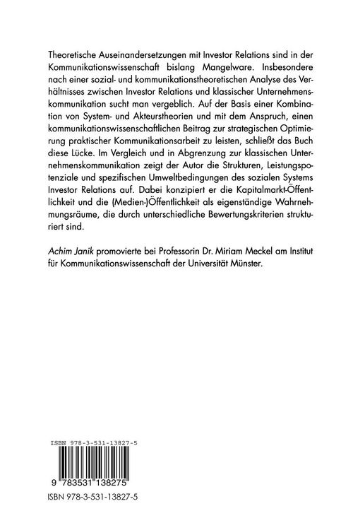 Produktbild: Investor Relations in der Unternehmenskommunikation