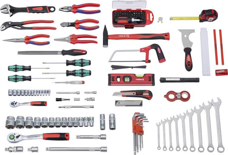 Produktbild: Meister Werkzeuge WU8973750 Universal Werkzeugkoffer best&uuml;ckt 131teilig (L x B x H) 460 x 320 x 140 mm