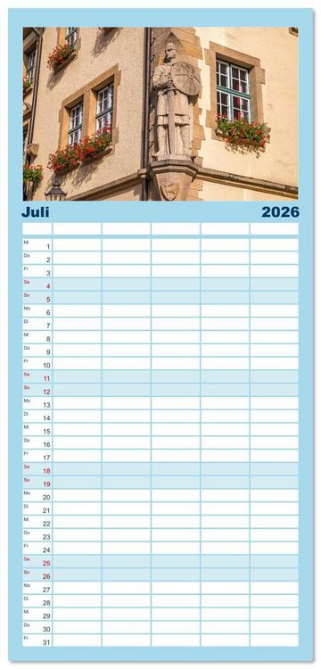 Produktbild: Familienplaner 2026 - Sigmaringen - h&uuml;bsche Kleinstadt an der Donau mit 5 Spalten (Wandkalender, 21 x 45 cm) CALVENDO