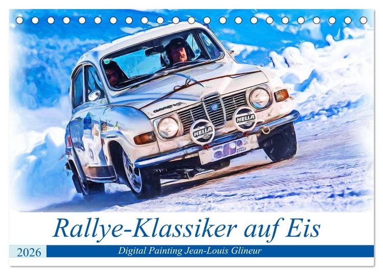 Produktbild: Rallye-Klassiker auf Eis (Tischkalender 2026 DIN A5 quer), CALVENDO Monatskalender