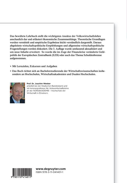 Produktbild: Einf&uuml;hrung in die Volkswirtschaftslehre